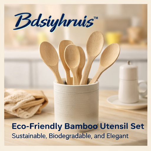 Bdsiyhruisโข Eco-Friendly Bamboo Utensil Set - Sustainable, Biodegradable, and Elegant