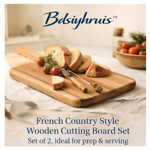 Bdsiyhruis™ French Country Style Wooden Cutting Board Set - Set of 2, Ideal for Prep & Serving