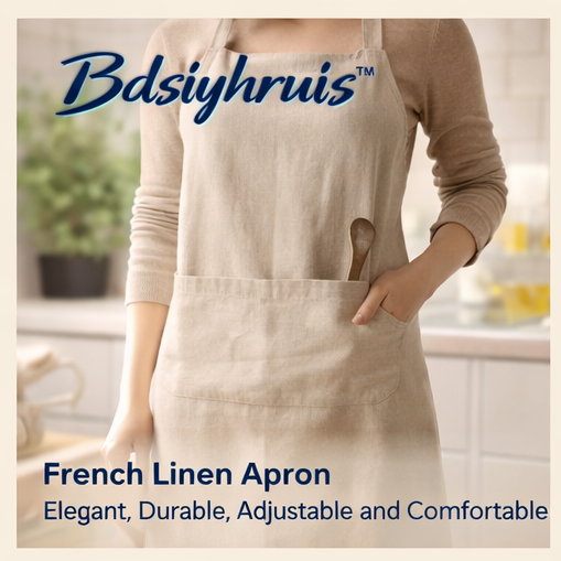 Bdsiyhruis™ French Linen Apron - Elegant, Durable, Adjustable, and Comfortable