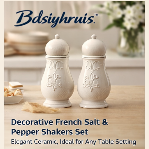 Bdsiyhruis™ Decorative French Salt & Pepper Shakers Set - Elegant Ceramic, Ideal for Any Table Setting